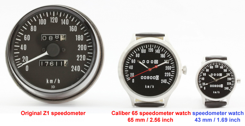 Z1, Z 900, KZ 900 Caliber 65 speedometer km/h and mph watches